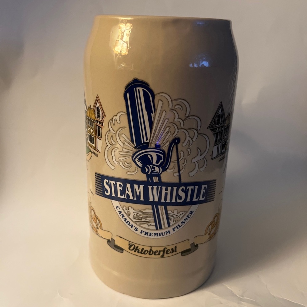 Oktoberfest Steam Whistle Brewing Beer Stein - Vintage Ceramic Pilsner Mug